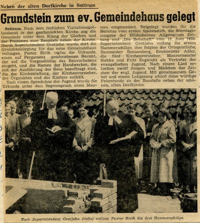 Grundsteinlegung zum evangelischen Gemeindehaus