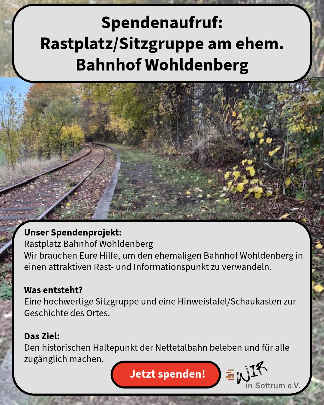 Bitte unterstützen Sie unsere Spendenaktion